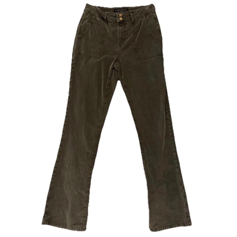 Sanctuary Olive/Moss Green Fine Whale Corduroy Bootcut Pants Size 28 Anthro EUC